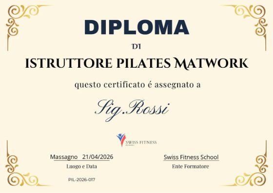Diploma Istruttore Pilates