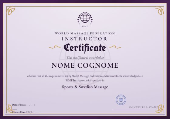 Certificato Massaggiatore Sportivo