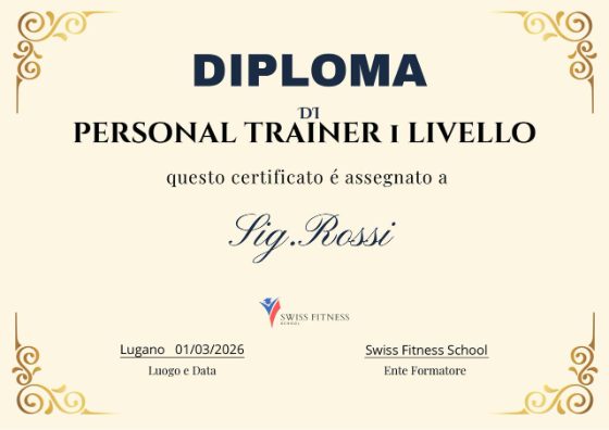 Diploma Personal Trainer Primo Livello